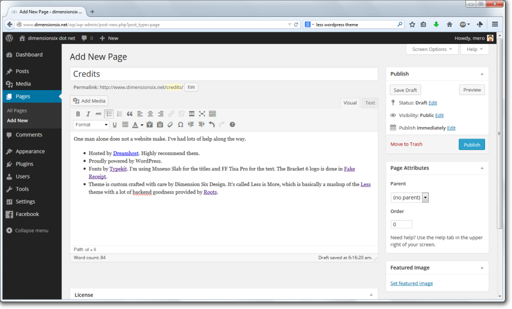 d6 admin interface